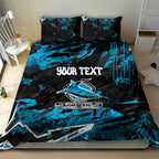 Personalized Cronulla Sutherland Sharks Bedding Set Graffiti Grunge Abstract Urban Street Style Design
