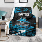 Personalized Cronulla Sutherland Sharks Blanket Graffiti Grunge Abstract Urban Street Style Design