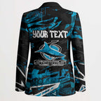 Personalized Cronulla Sutherland Sharks Blazer Graffiti Grunge Abstract Urban Street Style Design