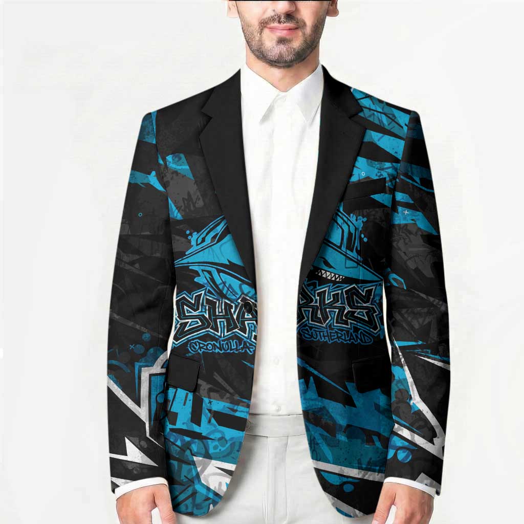 Personalized Cronulla Sutherland Sharks Blazer Graffiti Grunge Abstract Urban Street Style Design