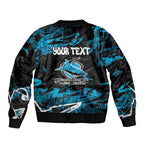 Personalized Cronulla Sutherland Sharks Bomber Jacket Graffiti Grunge Abstract Urban Street Style Design