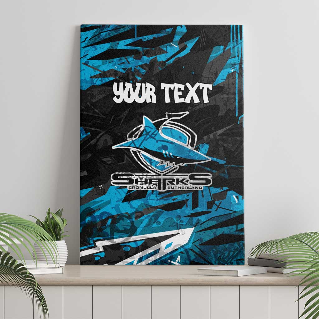 Personalized Cronulla Sutherland Sharks Canvas Wall Art Graffiti Grunge Abstract Urban Street Style Design