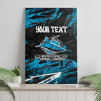Personalized Cronulla Sutherland Sharks Canvas Wall Art Graffiti Grunge Abstract Urban Street Style Design