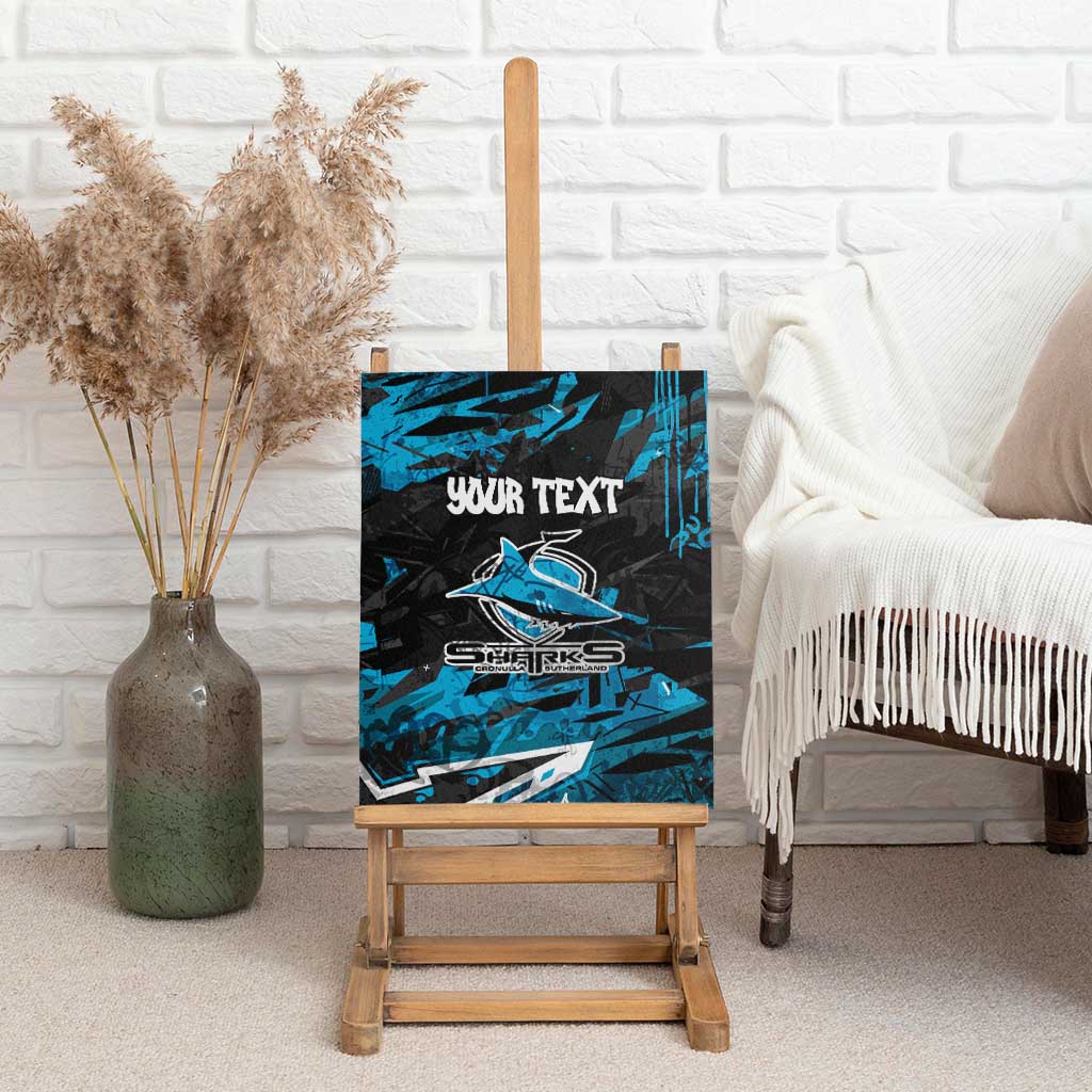 Personalized Cronulla Sutherland Sharks Canvas Wall Art Graffiti Grunge Abstract Urban Street Style Design