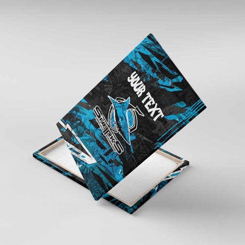 Personalized Cronulla Sutherland Sharks Canvas Wall Art Graffiti Grunge Abstract Urban Street Style Design