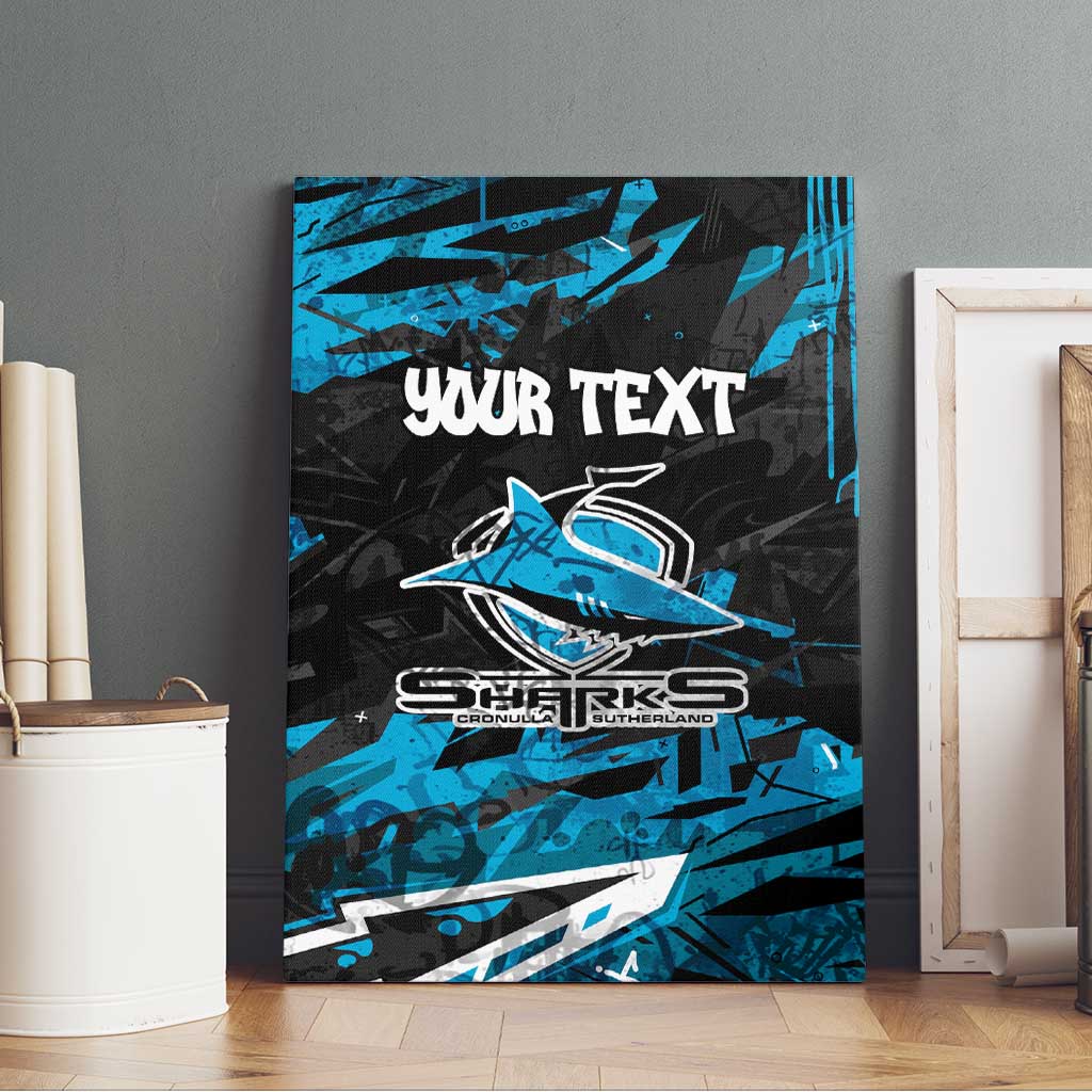 Personalized Cronulla Sutherland Sharks Canvas Wall Art Graffiti Grunge Abstract Urban Street Style Design