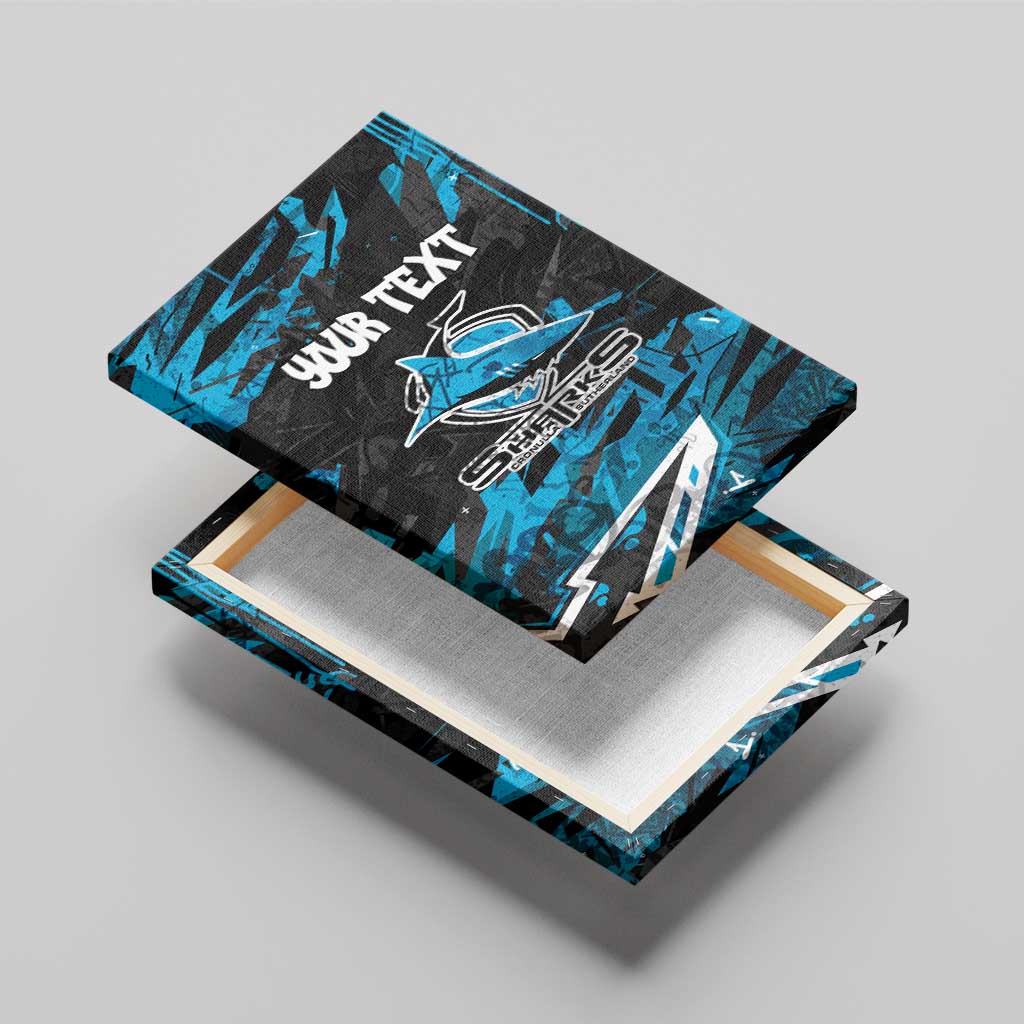 Personalized Cronulla Sutherland Sharks Canvas Wall Art Graffiti Grunge Abstract Urban Street Style Design