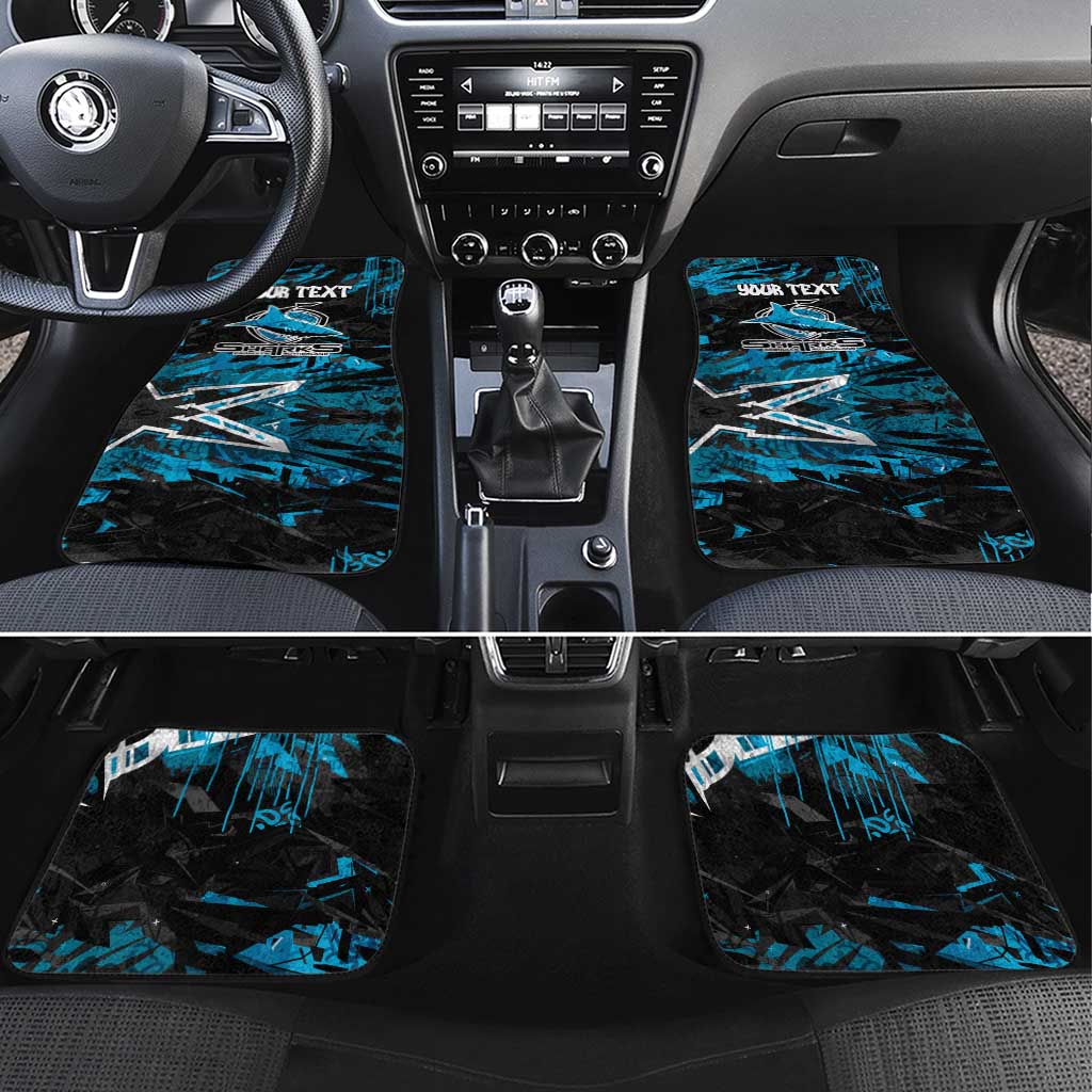 Personalized Cronulla Sutherland Sharks Car Mats Graffiti Grunge Abstract Urban Street Style Design