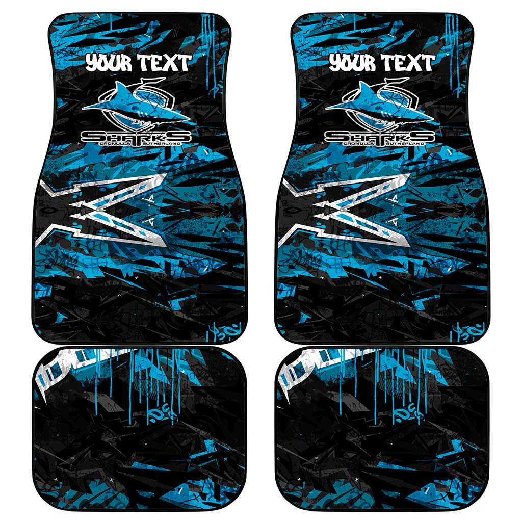 Personalized Cronulla Sutherland Sharks Car Mats Graffiti Grunge Abstract Urban Street Style Design