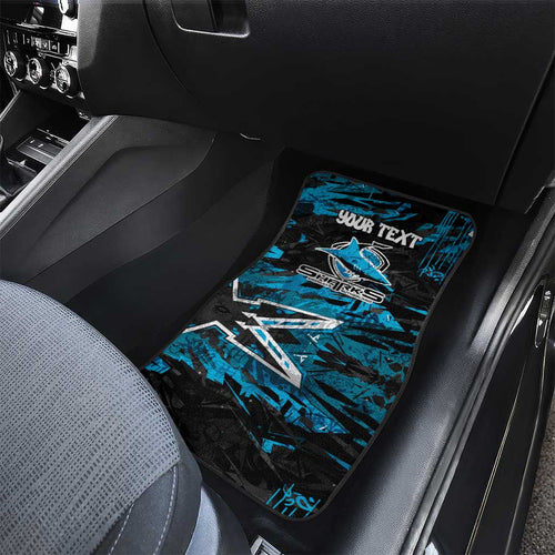 Personalized Cronulla Sutherland Sharks Car Mats Graffiti Grunge Abstract Urban Street Style Design