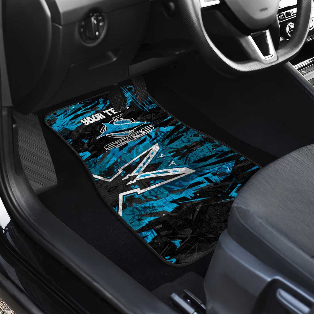 Personalized Cronulla Sutherland Sharks Car Mats Graffiti Grunge Abstract Urban Street Style Design