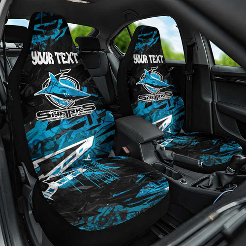 Personalized Cronulla Sutherland Sharks Car Seat Cover Graffiti Grunge Abstract Urban Street Style Design