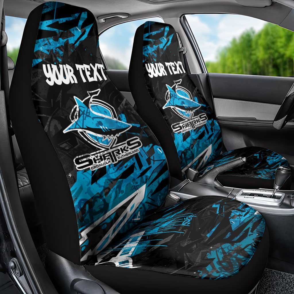 Personalized Cronulla Sutherland Sharks Car Seat Cover Graffiti Grunge Abstract Urban Street Style Design