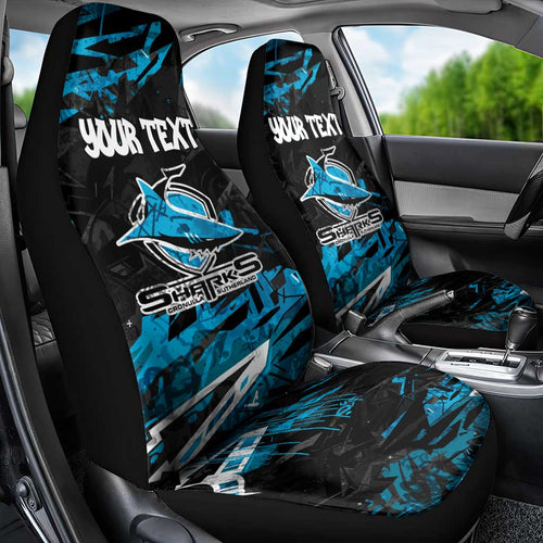 Personalized Cronulla Sutherland Sharks Car Seat Cover Graffiti Grunge Abstract Urban Street Style Design
