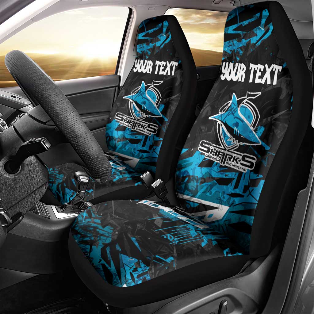 Personalized Cronulla Sutherland Sharks Car Seat Cover Graffiti Grunge Abstract Urban Street Style Design