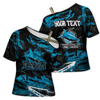 Personalized Cronulla Sutherland Sharks Cross Shoulder Shirt Graffiti Grunge Abstract Urban Street Style Design