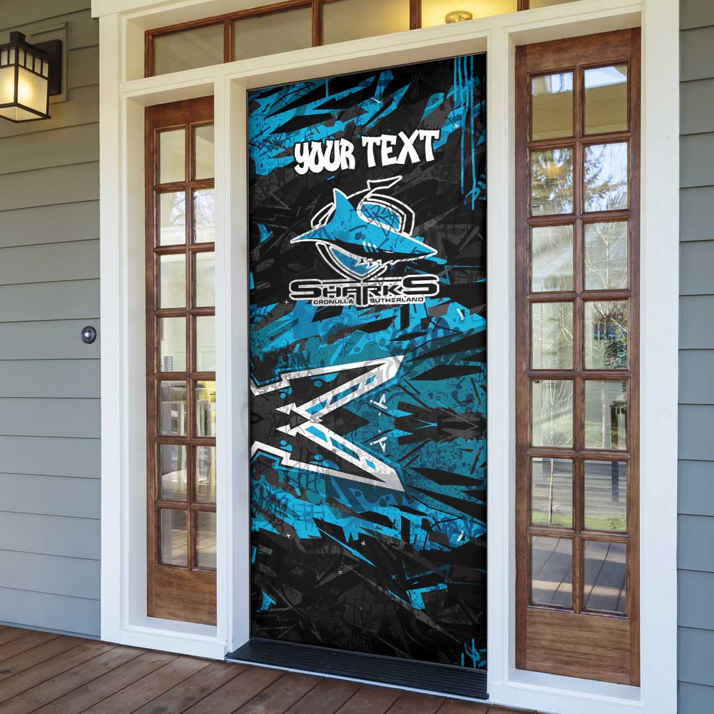 Personalized Cronulla Sutherland Sharks Door Cover Graffiti Grunge Abstract Urban Street Style Design