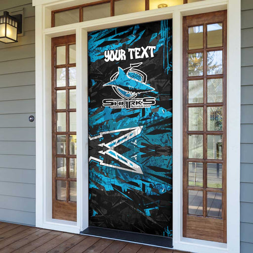 Personalized Cronulla Sutherland Sharks Door Cover Graffiti Grunge Abstract Urban Street Style Design