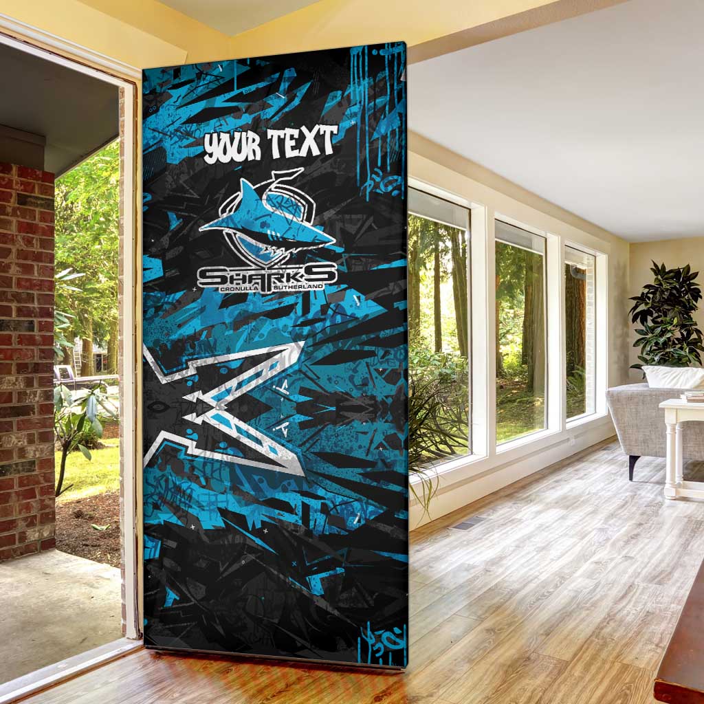 Personalized Cronulla Sutherland Sharks Door Cover Graffiti Grunge Abstract Urban Street Style Design