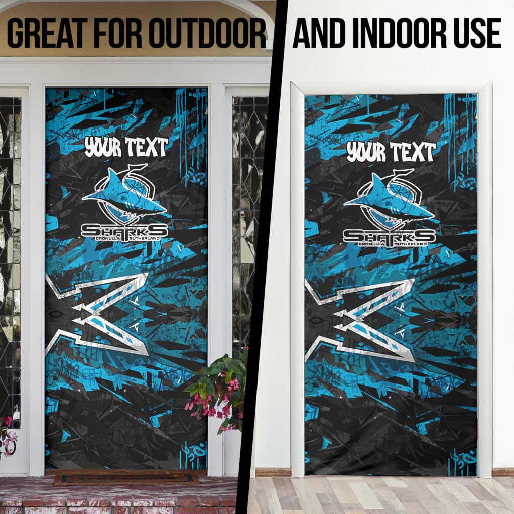 Personalized Cronulla Sutherland Sharks Door Cover Graffiti Grunge Abstract Urban Street Style Design