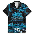 Personalized Cronulla Sutherland Sharks Family Matching Short Sleeve Bodycon Dress and Hawaiian Shirt Graffiti Grunge Abstract Urban Street Style Design