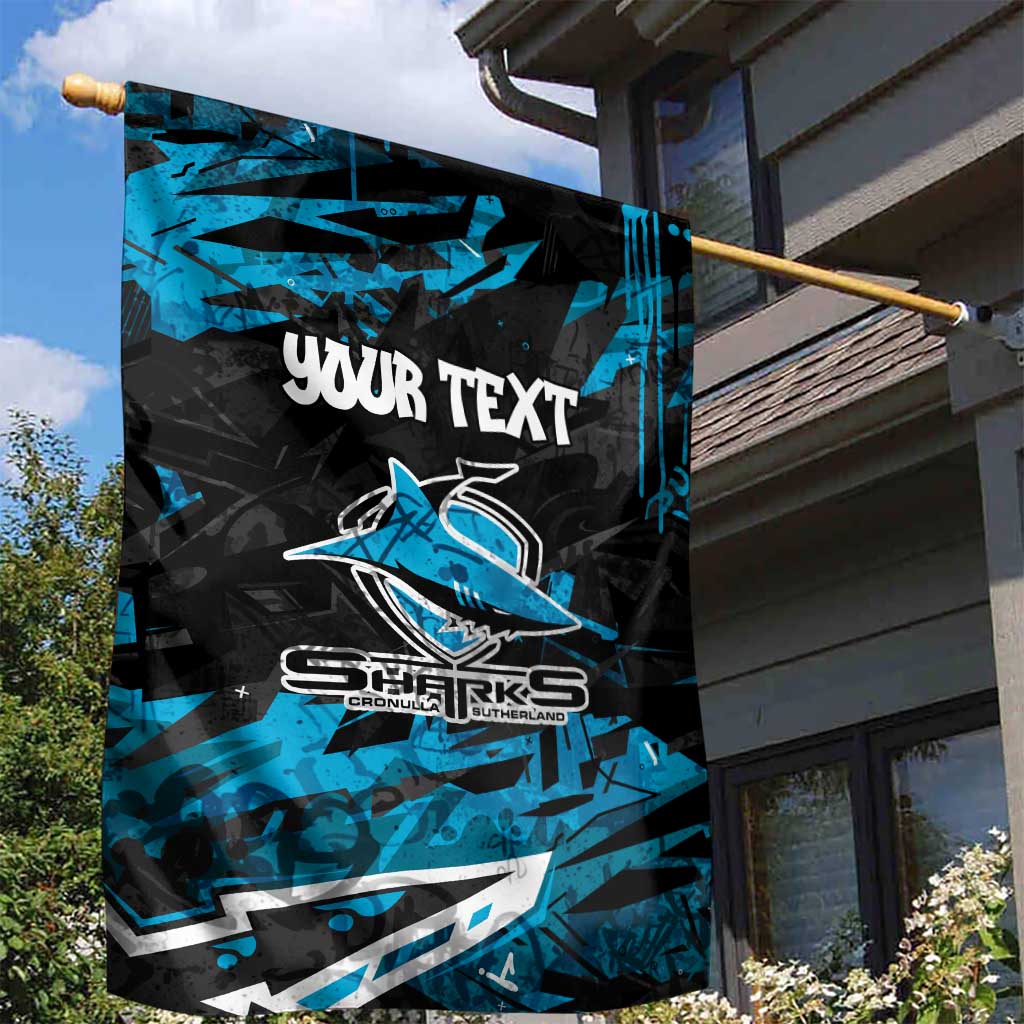 Personalized Cronulla Sutherland Sharks Garden Flag Graffiti Grunge Abstract Urban Street Style Design