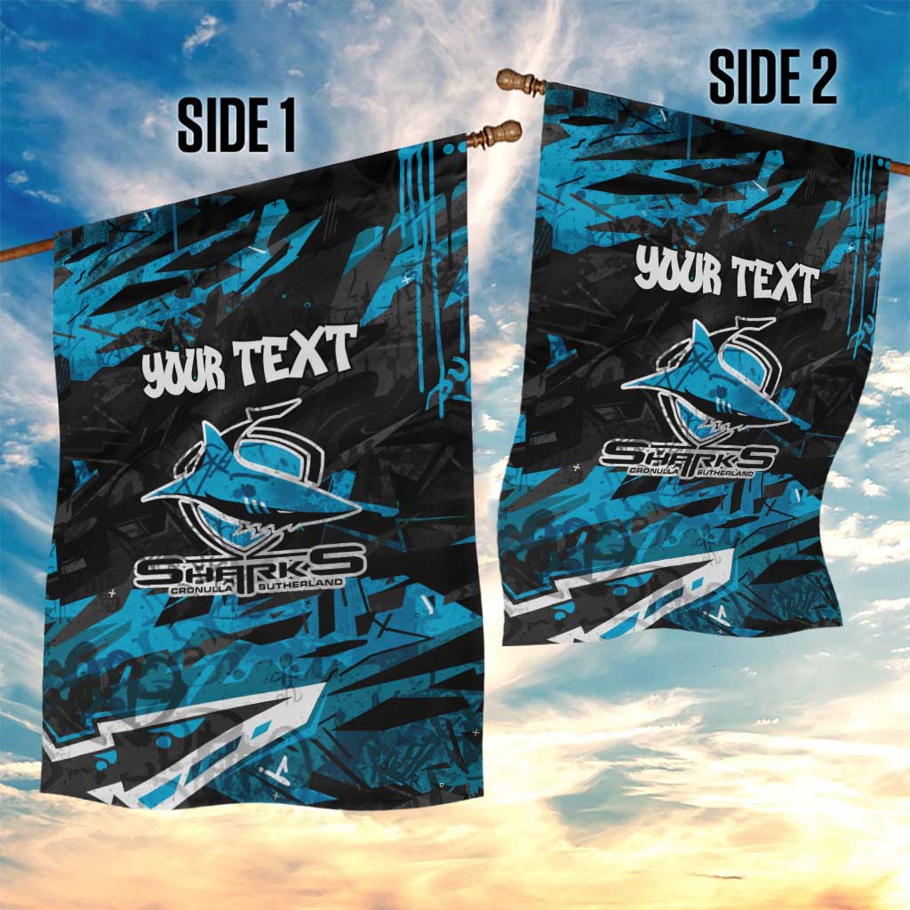 Personalized Cronulla Sutherland Sharks Garden Flag Graffiti Grunge Abstract Urban Street Style Design