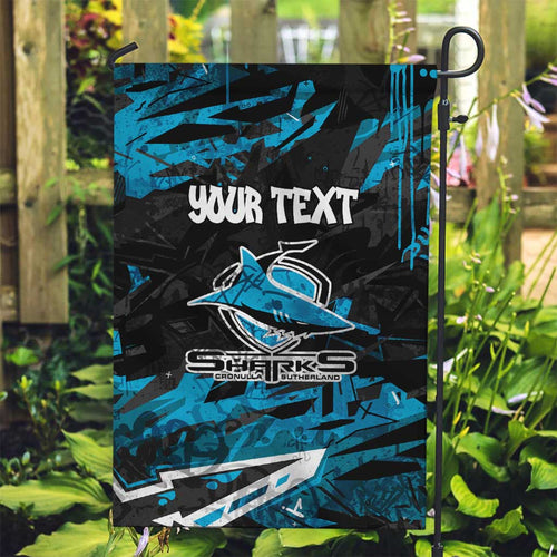Personalized Cronulla Sutherland Sharks Garden Flag Graffiti Grunge Abstract Urban Street Style Design