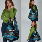 Personalized Cronulla Sutherland Sharks Grocery Bag Graffiti Grunge Abstract Urban Street Style Design