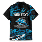 Personalized Cronulla Sutherland Sharks Hawaiian Shirt Graffiti Grunge Abstract Urban Street Style Design