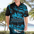 Personalized Cronulla Sutherland Sharks Hawaiian Shirt Graffiti Grunge Abstract Urban Street Style Design