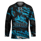 Personalized Cronulla Sutherland Sharks Hockey Jersey Graffiti Grunge Abstract Urban Street Style Design