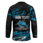 Personalized Cronulla Sutherland Sharks Hockey Jersey Graffiti Grunge Abstract Urban Street Style Design