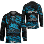 Personalized Cronulla Sutherland Sharks Hockey Jersey Graffiti Grunge Abstract Urban Street Style Design