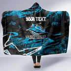 Personalized Cronulla Sutherland Sharks Hooded Blanket Graffiti Grunge Abstract Urban Street Style Design