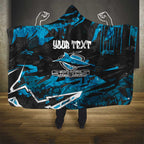 Personalized Cronulla Sutherland Sharks Hooded Blanket Graffiti Grunge Abstract Urban Street Style Design
