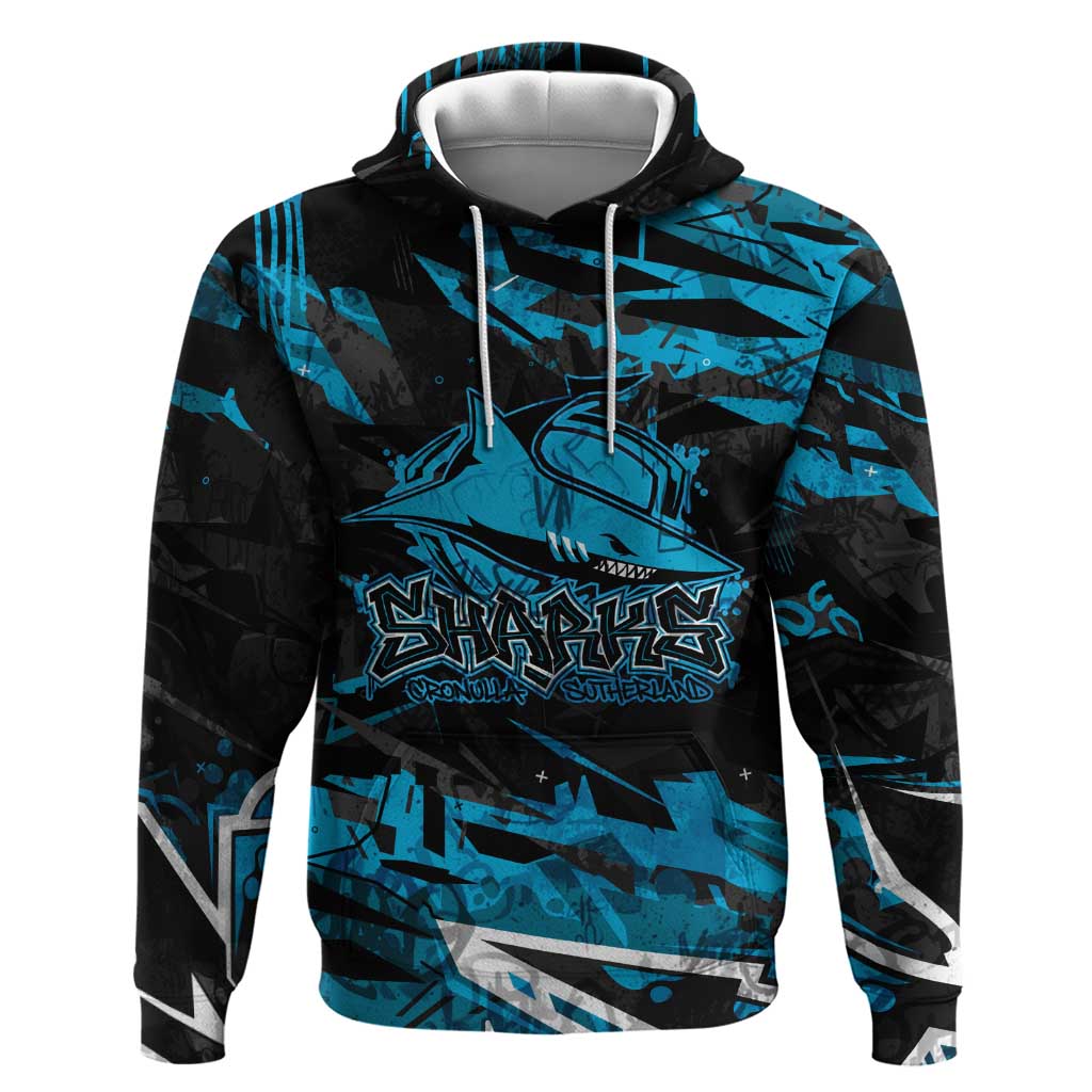Personalized Cronulla Sutherland Sharks Hoodie Graffiti Grunge Abstract Urban Street Style Design