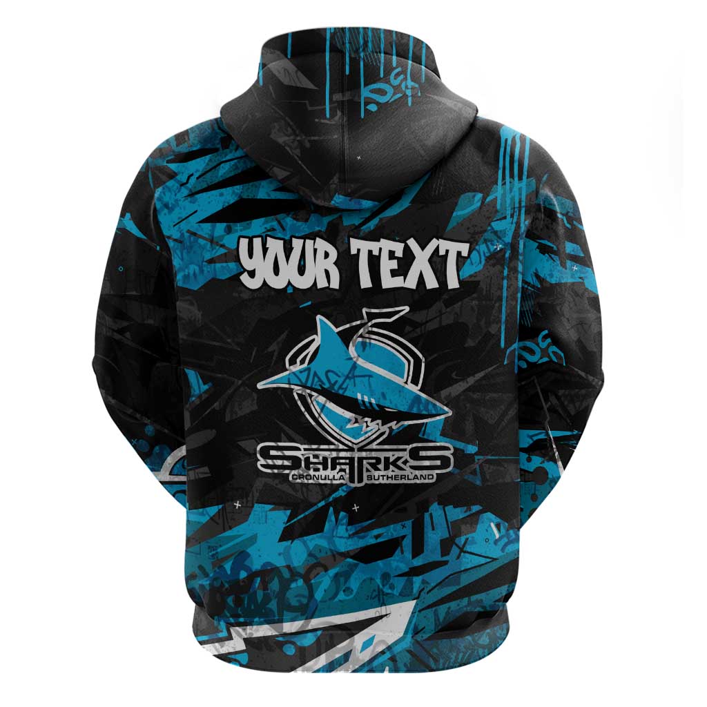 Personalized Cronulla Sutherland Sharks Hoodie Graffiti Grunge Abstract Urban Street Style Design