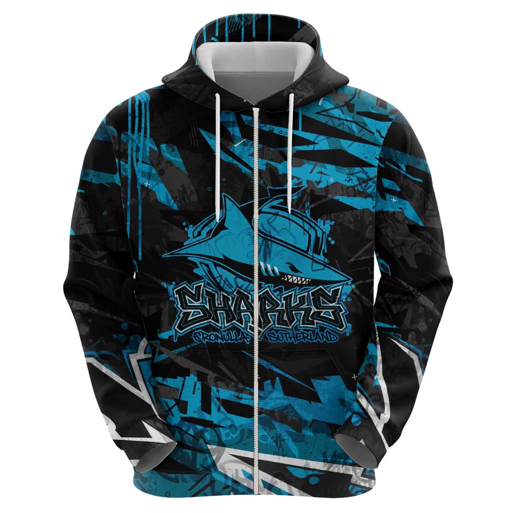 Personalized Cronulla Sutherland Sharks Hoodie Graffiti Grunge Abstract Urban Street Style Design