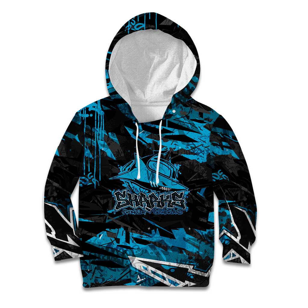 Personalized Cronulla Sutherland Sharks Kid Hoodie Graffiti Grunge Abstract Urban Street Style Design