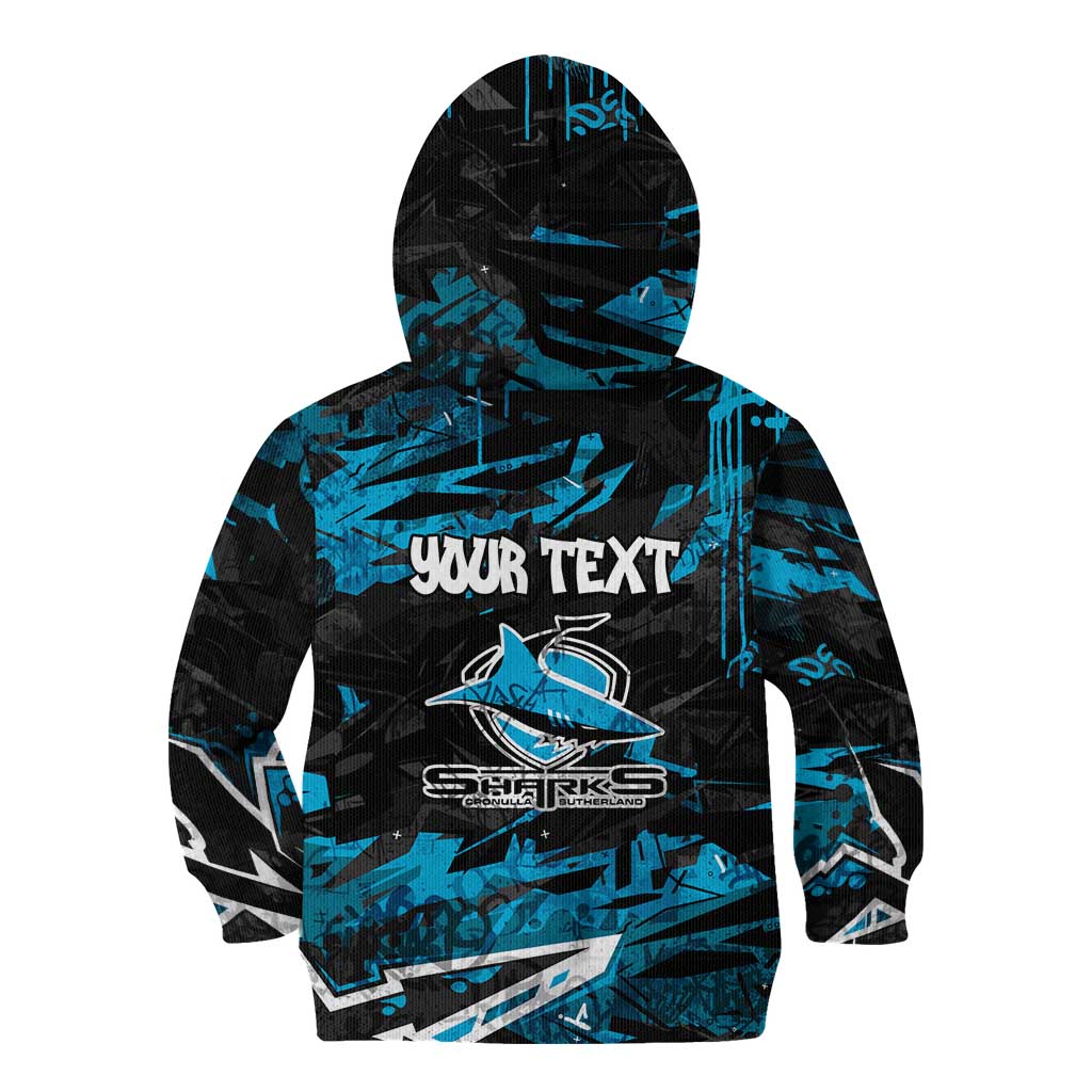 Personalized Cronulla Sutherland Sharks Kid Hoodie Graffiti Grunge Abstract Urban Street Style Design
