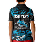 Personalized Cronulla Sutherland Sharks Kid Polo Shirt Graffiti Grunge Abstract Urban Street Style Design