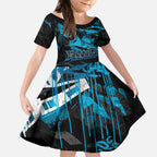 Personalized Cronulla Sutherland Sharks Kid Short Sleeve Dress Graffiti Grunge Abstract Urban Street Style Design