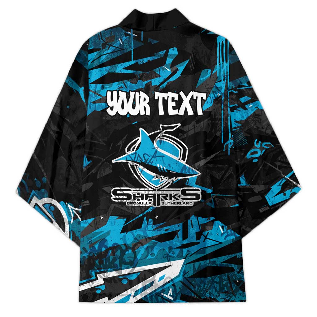 Personalized Cronulla Sutherland Sharks Kimono Graffiti Grunge Abstract Urban Street Style Design