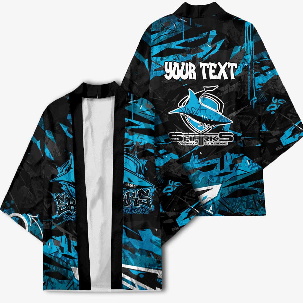 Personalized Cronulla Sutherland Sharks Kimono Graffiti Grunge Abstract Urban Street Style Design