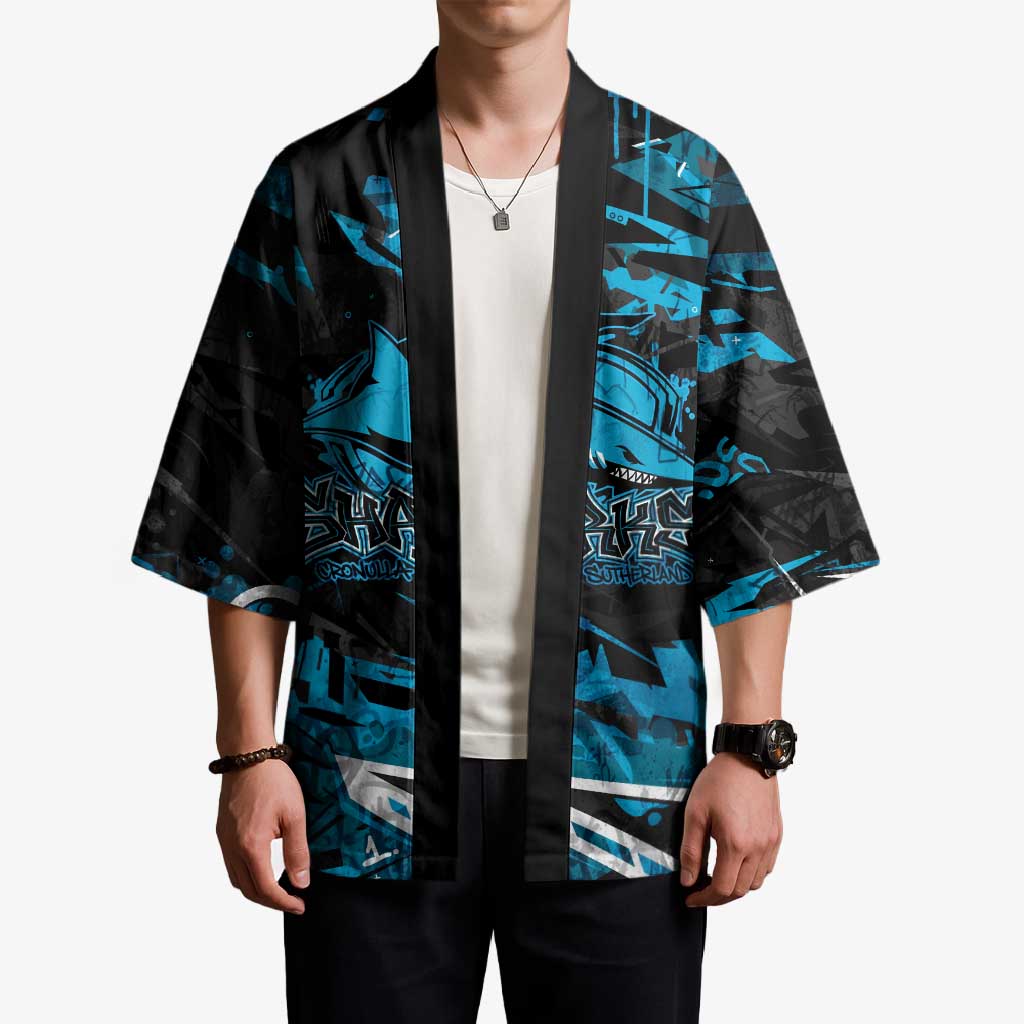 Personalized Cronulla Sutherland Sharks Kimono Graffiti Grunge Abstract Urban Street Style Design
