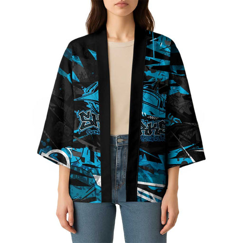 Personalized Cronulla Sutherland Sharks Kimono Graffiti Grunge Abstract Urban Street Style Design