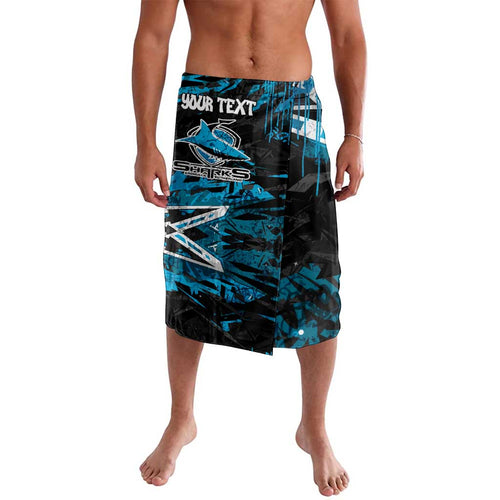 Personalized Cronulla Sutherland Sharks Lavalava Graffiti Grunge Abstract Urban Street Style Design