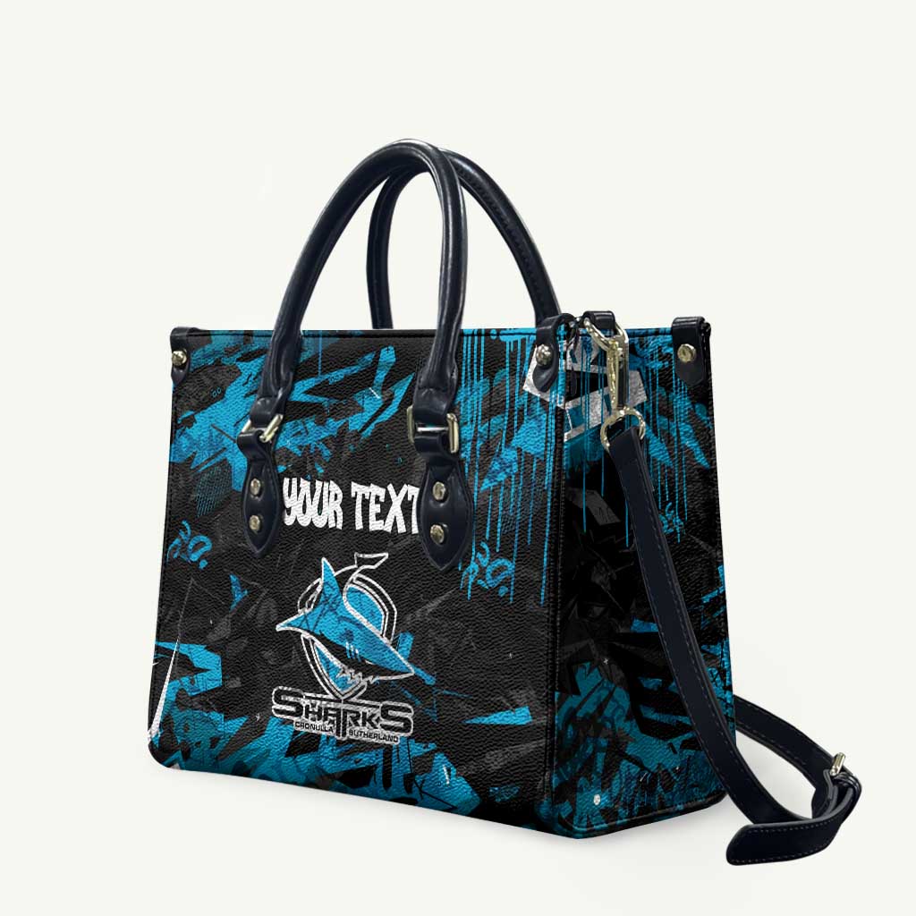 Personalized Cronulla Sutherland Sharks Leather Bag Graffiti Grunge Abstract Urban Street Style Design