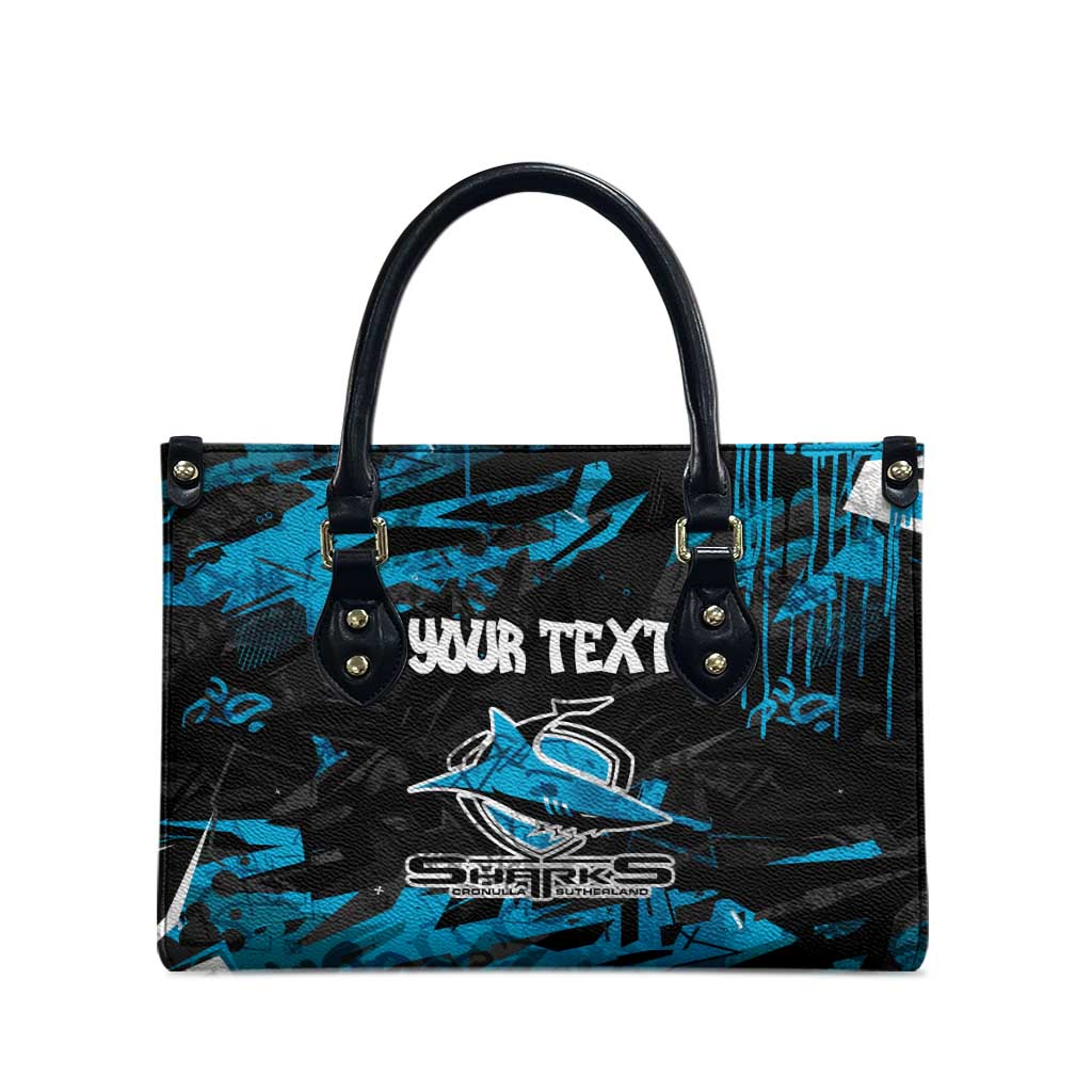 Personalized Cronulla Sutherland Sharks Leather Bag Graffiti Grunge Abstract Urban Street Style Design